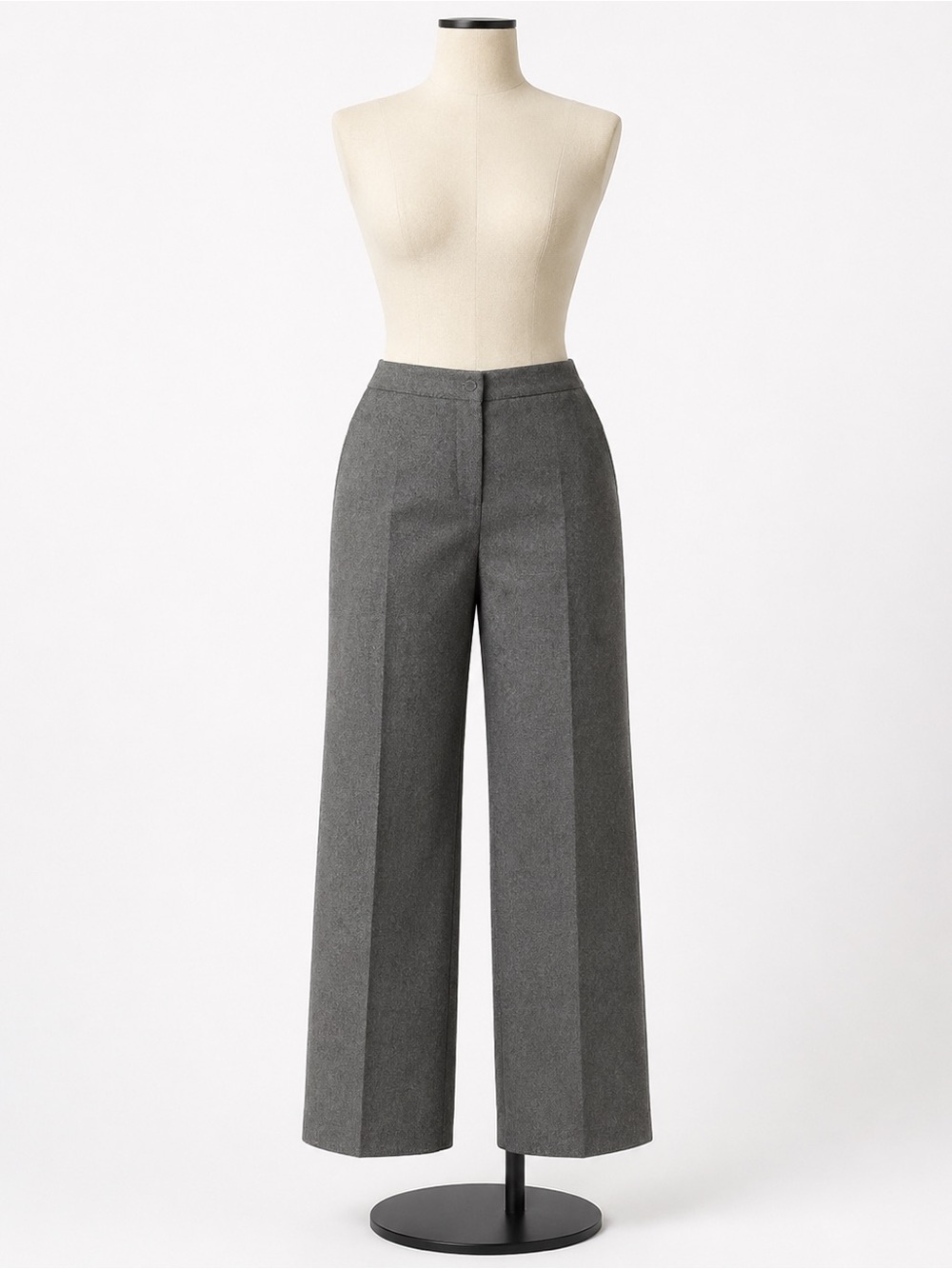 Celine Wide-Leg Tailored Trousers in Gray